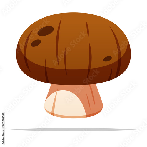 Brown cremini mushroom vector isolated illustration