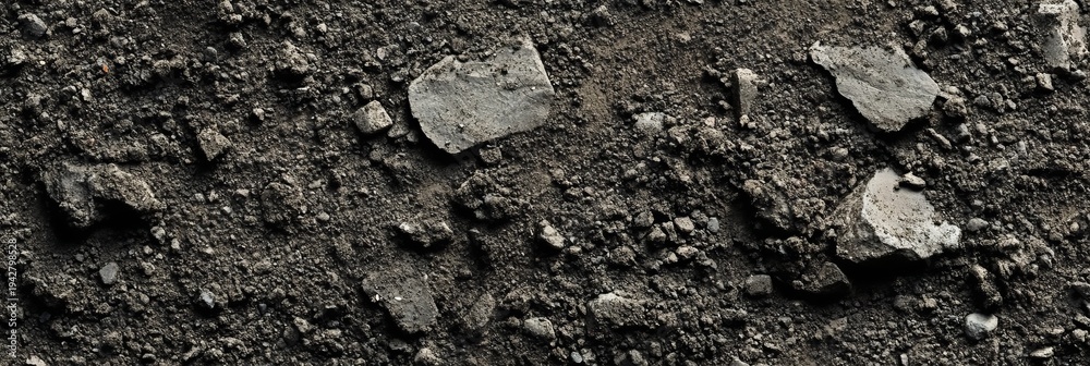 Obraz premium Detailed Gritty Earth Texture with Rich Natural Elements, Clods of Dried Soil and Ground Patterns