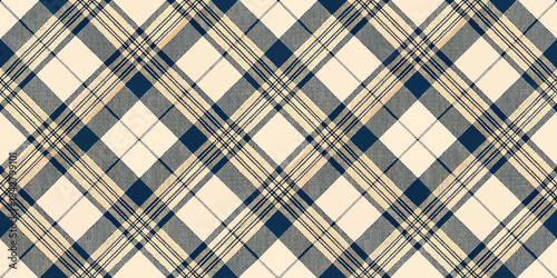 Classic plaid pattern fabric with diagonal and horizontal lines in muted tones Vector