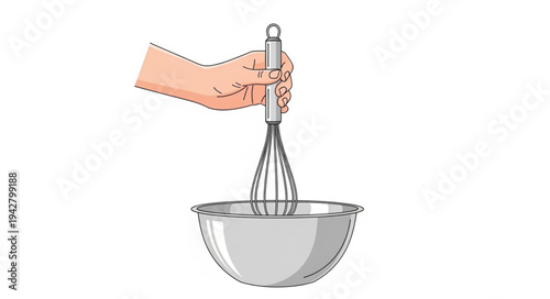 Hand Holding Champagne Bottle Over Bowl.