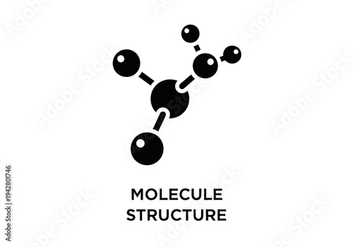 Molecule structure chemical bond icon, science and chemistry symbol