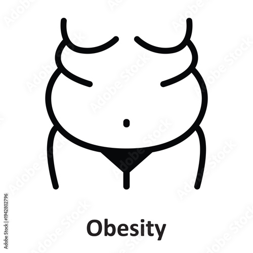 Obesity Vector icon which can easily modify or edit