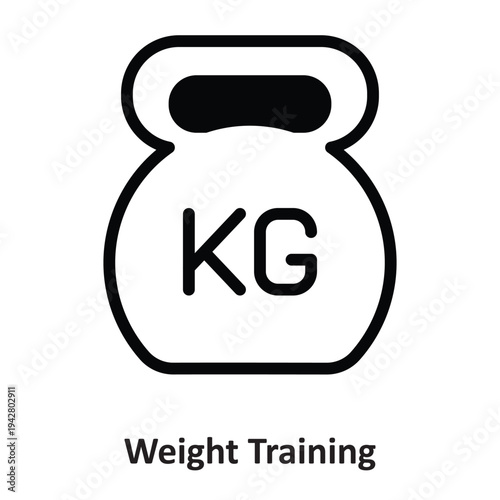 Weight Training Vector icon which can easily modify or edit