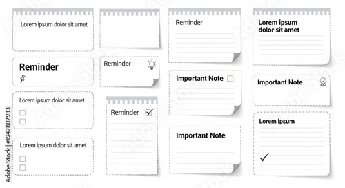 Collection of sticky notes with various reminders and to-do lists.