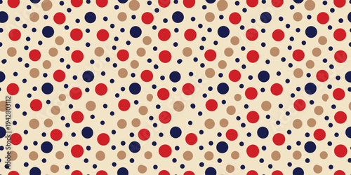 Classic red white and blue circular pattern on a textured background Vector