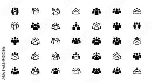 Diverse Crowd Icons - A Collection of People Group Symbols.