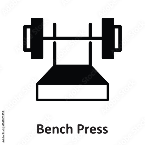 Bench Press Vector icon which can easily modify or edit