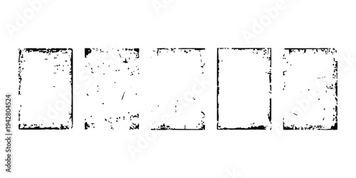 Grunge textured square frames, distressed borders for design and scrapbooking