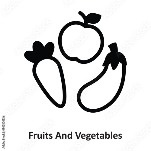 Fruits And Vegetables Vector icon which can easily modify or edit