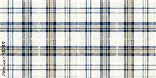 Close-up view of a woven fabric with intricate grid and diagonal patterns Vector