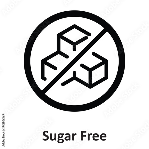 Sugar Free Vector icon which can easily modify or edit