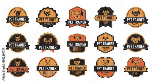 Collection of Pet Trainer Logos and Emblems.