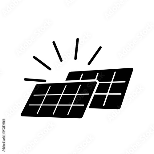 Solar Panel Icon for Green Energy and Sustainable Power