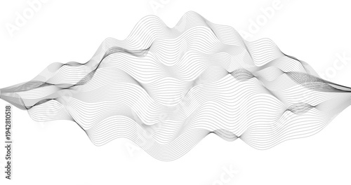 Abstract vector landscape on white background Cyberspace grid 3d technology illustration