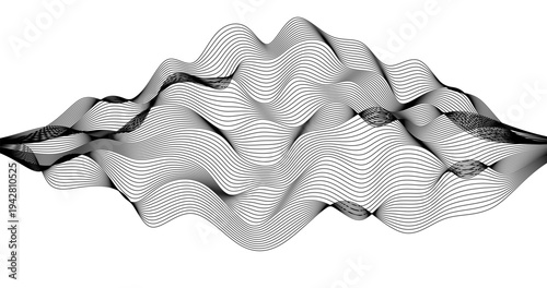 Abstract wave element for design Audio frequency track line on White background
