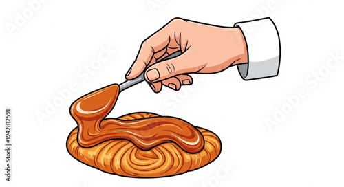 Hand Pouring Sauce from Spoon.