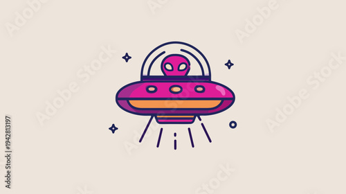 Alien Spaceship Pilot Icon Vector Art
