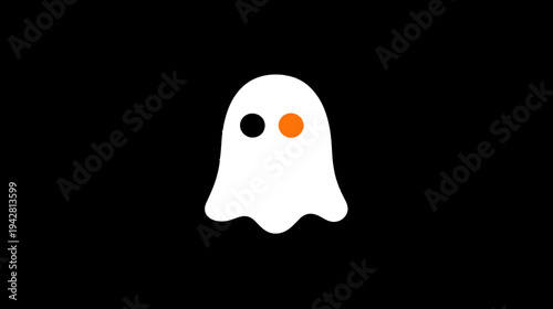 Minimalist Ghost Icon with Bold Flat Style