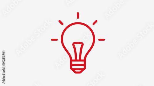 Red Lightbulb Icon for Modern Ideas and Innovation