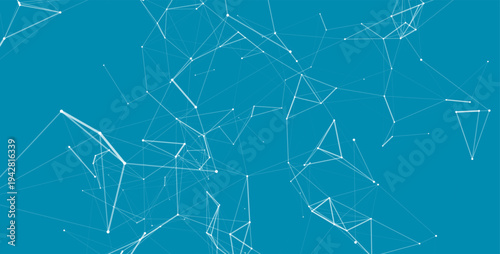 Abstract Technology Network Background with Connected Lines and Digital Data Nodes