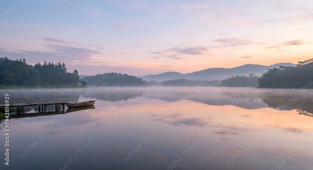Fototapeta premium sunrise over the lake