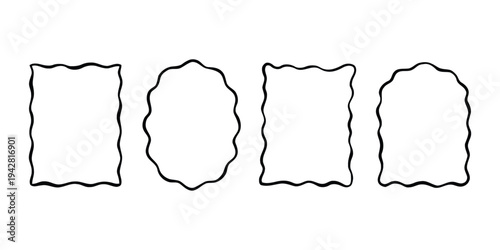 Set of irregular wavy framed borders for creative design projects