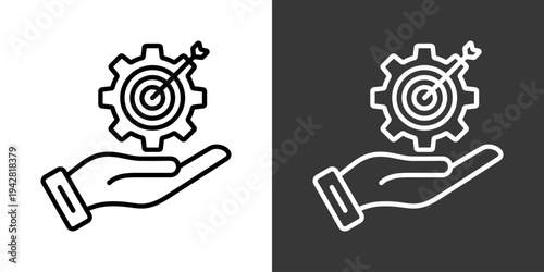 Goal Setting Icon Set Vector Collection Isolated In Black And White