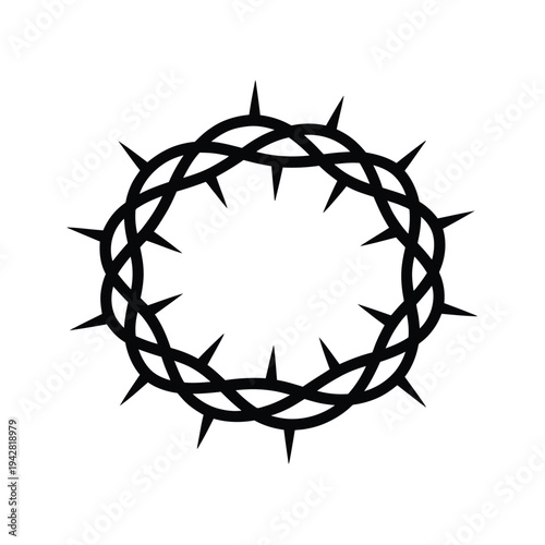 A crown of thorns on a plain white background symbolizing sacrifice