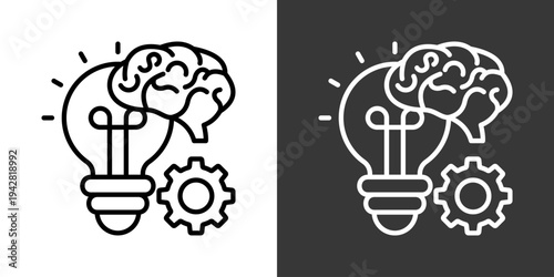 Intelligence Icon Set Vector Collection Isolated In Black And White