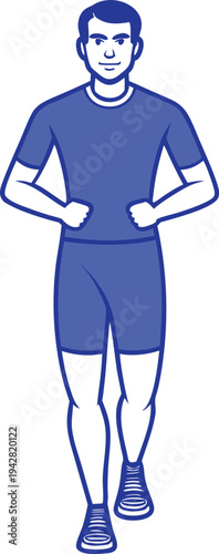 A fit man in athletic wear standing confidently with his fists clenched.