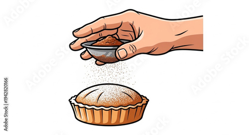 Hand Sprinkling Salt on Pie.