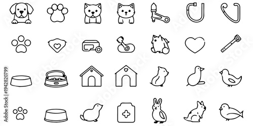 A collection of cartoon zodiac sign symbols and animal character icons designed as a vector illustration set for a baby pattern