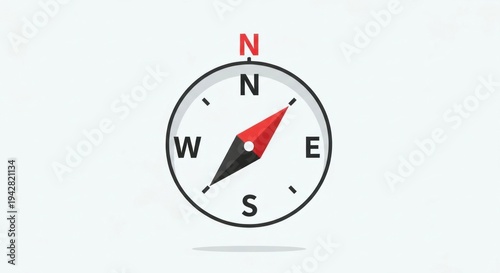 Free Download Compass illustration navigating north direction symbol isolated on white background - GFXLoad