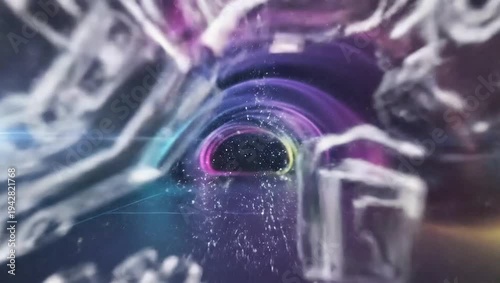 Wallpaper Mural Digital brain with light rays and circuit board elements, representing artificial intelligence and data processing. Torontodigital.ca