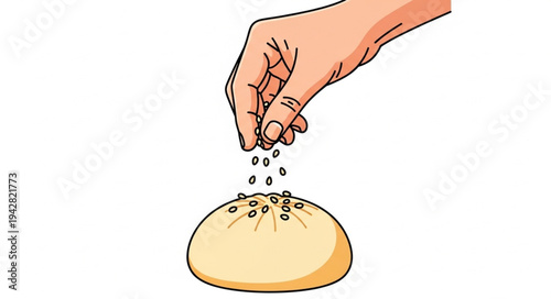 Hand Sprinkling Pepper on Food.