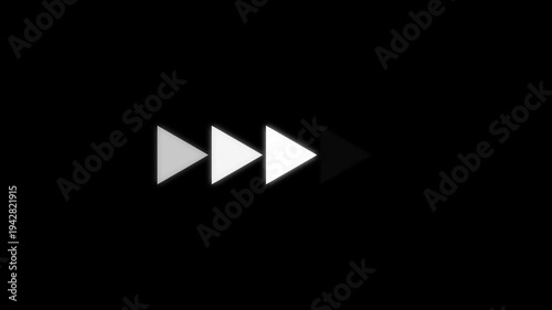 Animation of looping rewind button concept. play baton icon animated .