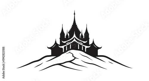 Buddhist temple in two hands cupped.