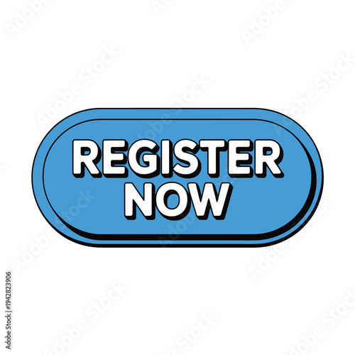 A blue button with the words 'REGISTER NOW' on a white background