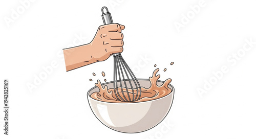 Hand Whisking Ingredients in Bowl.