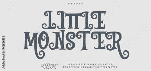 Unique decorative trend fluid style alphabet display font vector. Creative psychedelic typeface