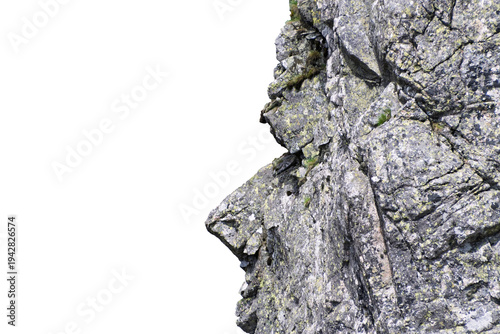 Canvas Print Weathered rock face showing textured granite surface on cliff