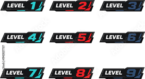 Gaming level progress interface asset collection providing user interface elements