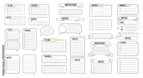 Collection of Hand Drawn To Do Lists and Notes for Planning.