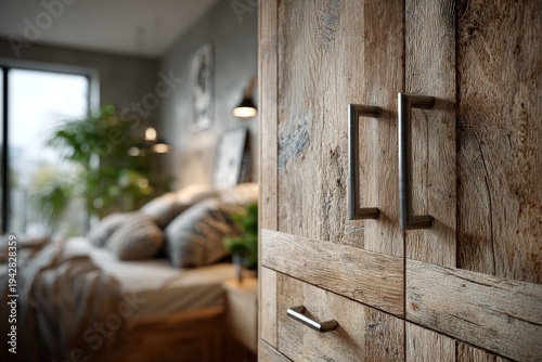 Wallpaper Mural Built in wardrobe surface design with soft lighting. Generative AI Torontodigital.ca