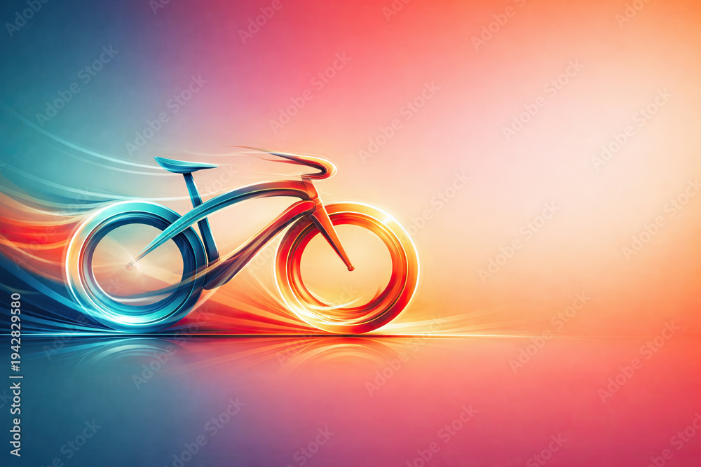 Fototapeta premium modern-bicycle-abstract-gradient-motion-design-background