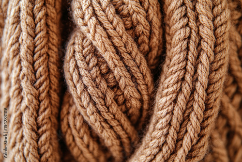 Detailed Cable Knit Fabric Texture for Autumn/Winter Apparel