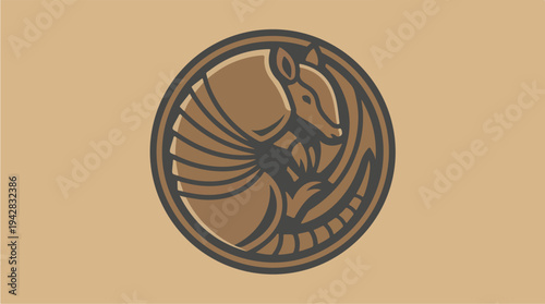 Armadillo Emblem Logo Design.