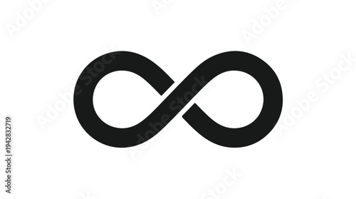 Black Infinity Symbol on White Background.