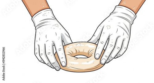 Hands Holding a Donut.