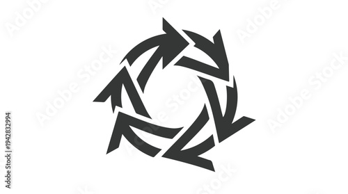 Circular Arrow Symbol Representing Recycling and Rotation.